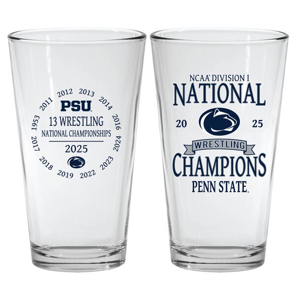 pint glass NCAA Division 1 National Wrestling Champions Penn State